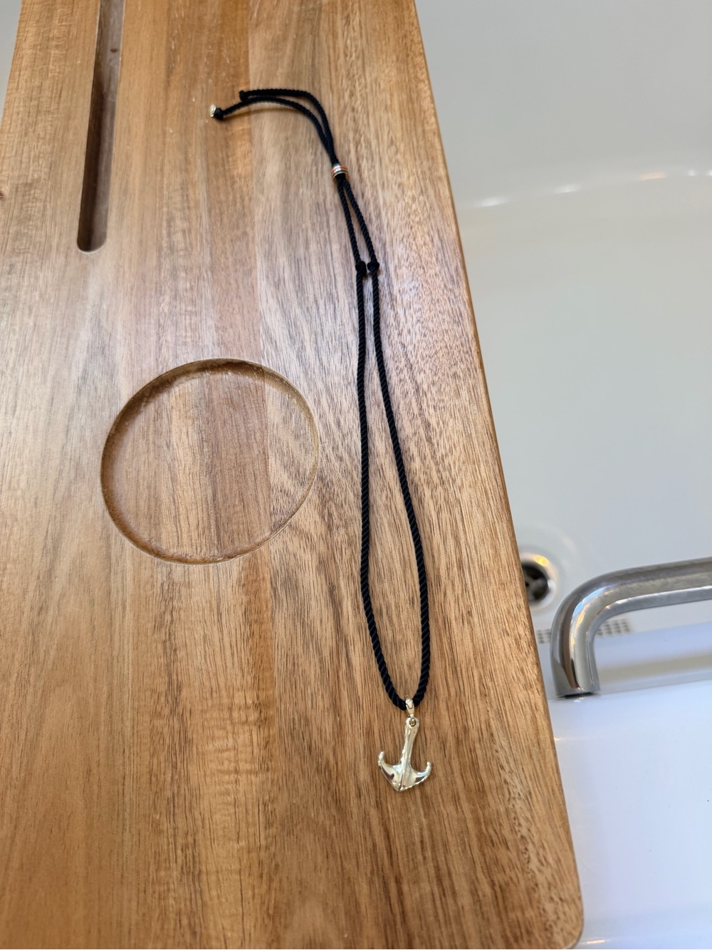Clare V Anchor Cord Necklace - Black NWT $95